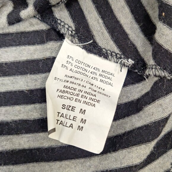 Motherhood Maternity Women's Dress Sz M Black Gray Chevron Cotton Modal Y2K Goth - Picture 6 of 9